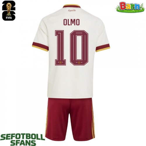 Spanien Dani Olmo #10 Bortaställ Barn VM 2026 Kortärmad (+ Korta byxor)
